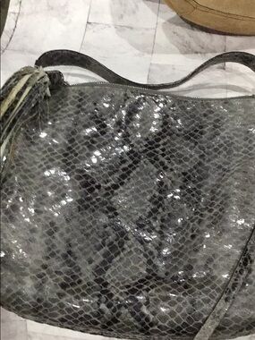 MK snake embossed leather bag & wallet - as is